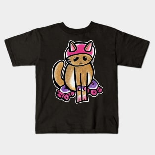 Brown Roller Cat Kids T-Shirt